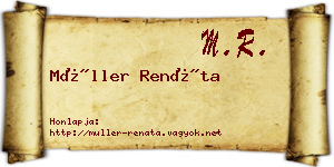 Müller Renáta névjegykártya