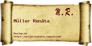 Müller Renáta névjegykártya